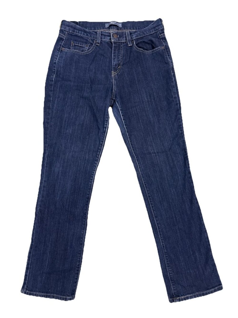 Levis Womens Straight Leg 505 Jeans Size 6 S/C Dark Wash Mid-Rise Cotton Blend